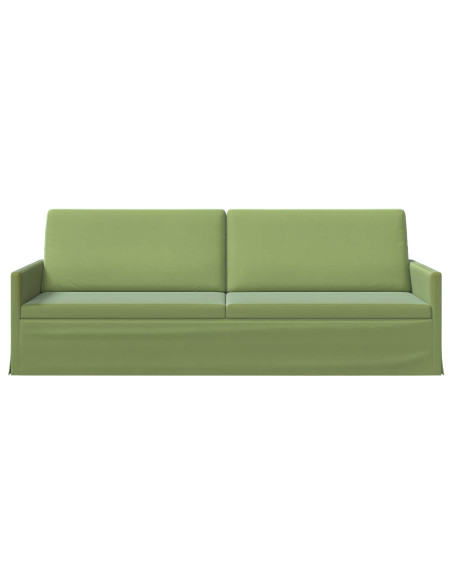 Divano a 3 posti Verde chiaro 220 x 81 x 82 cm Velluto (V)