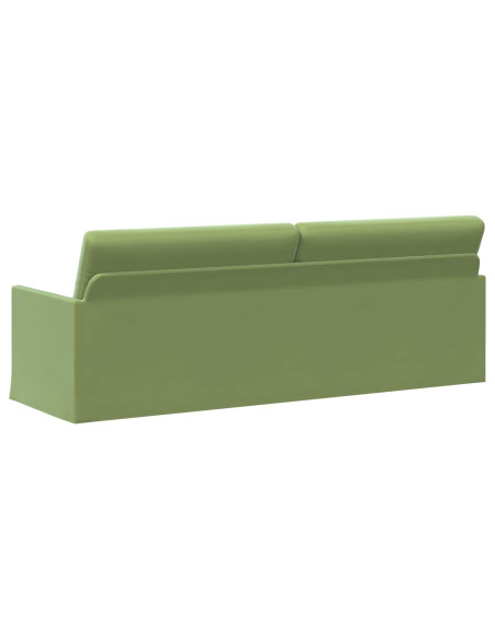 Divano a 3 posti Verde chiaro 220 x 81 x 82 cm Velluto (V)