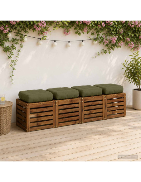 Cuscini per Sedia in 4 Pezzi VIANEN 4 pcs 100% Poliestere