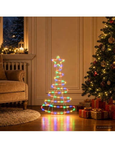 Sagoma albero di Natale LED LOVIISA 100 LED Multicolore