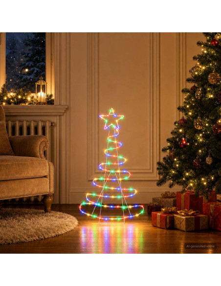 Sagoma albero di Natale LED LOVIISA 100 LED Multicolore