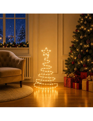 Sagoma albero di Natale LED LOVIISA 100 LED Bianco caldo