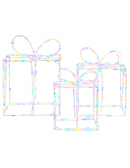 Scatole regalo di Natale luminose LOVIISA 3 pz 360 LED