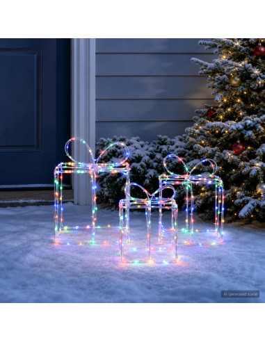 Scatole regalo di Natale luminose LOVIISA 3 pz 360 LED