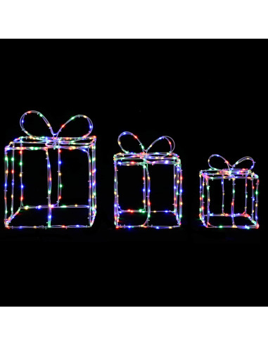 Scatole regalo di Natale luminose LOVIISA 3 pz 360 LED