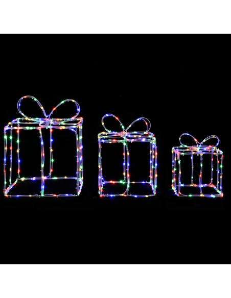 Scatole regalo di Natale luminose LOVIISA 3 pz 360 LED