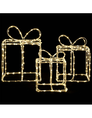 Scatole regalo di Natale luminose LOVIISA 3 pz 360 LED