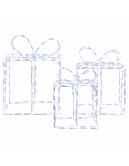 Scatole regalo di Natale luminose LOVIISA 3 pz 360 LED