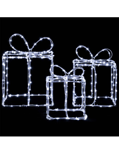 Scatole regalo di Natale luminose LOVIISA 3 pz 360 LED