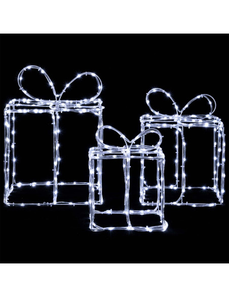 Scatole regalo di Natale luminose LOVIISA 3 pz 360 LED