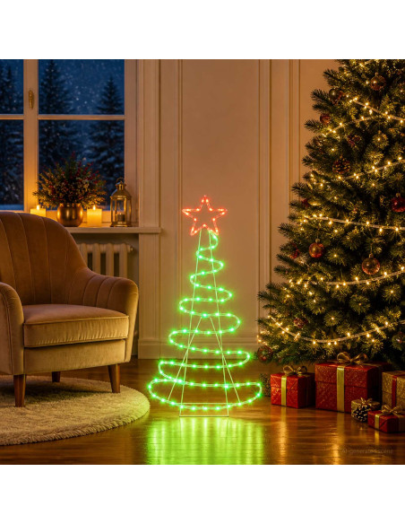 Sagoma albero di Natale LED LOVIISA 100 LED Rosso, Verde