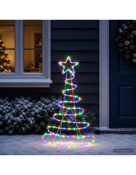 Sagoma albero di Natale LED LOVIISA 100 LED Multicolore