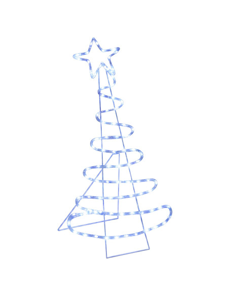 Sagoma albero di Natale LED LOVIISA 100 LED Blu 51 x 99 cm