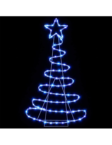 Sagoma albero di Natale LED LOVIISA 100 LED Blu 51 x 99 cm