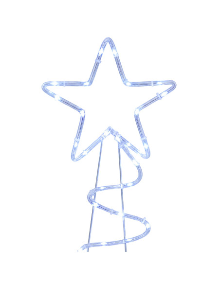 Sagoma albero di Natale LED LOVIISA 100 LED Blu 51 x 99 cm