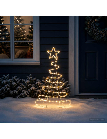 Sagoma albero di Natale LED LOVIISA 100 LED Bianco caldo