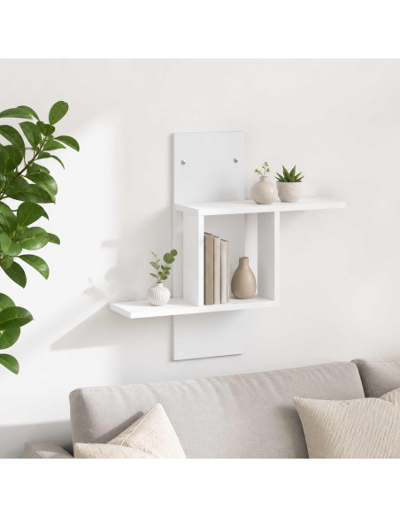 Scaffale da parete Bianco 59 x 17 x 63 cm Legno ingegnerizzato