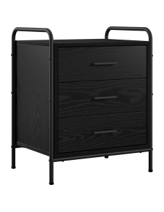 Armadio da Notte Rovere Nero 48 x 36,5 x 60 cm 2