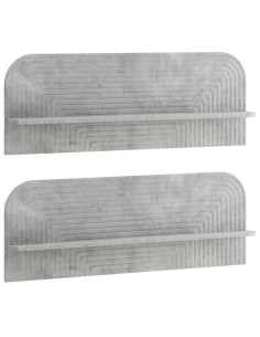 Scaffale da parete 2 pz Grigio Cemento 102 x 13.5 x 37.5 cm 2