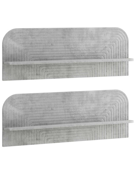 Scaffale da parete 2 pz Grigio Cemento 102 x 13.5 x 37.5 cm