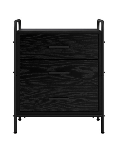 Armadio da Notte Rovere Nero 48 x 36,5 x 60 cm