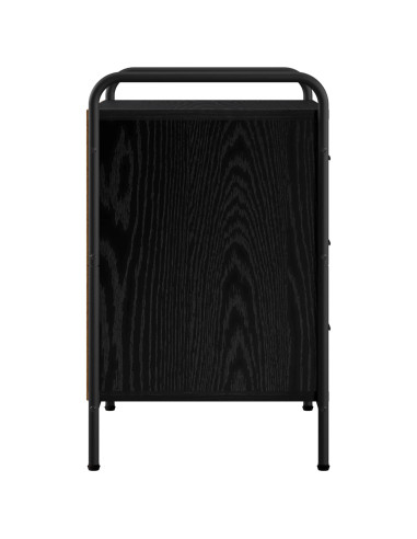 Armadio da Notte Rovere Nero 48 x 36,5 x 60 cm