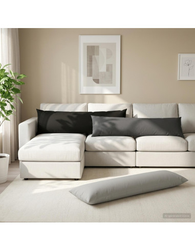 Cuscino con cuscino HEERLEN 2 pz Grigio Poliestere