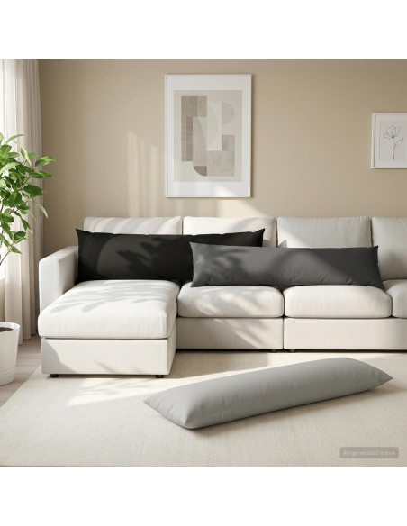 Cuscino con cuscino HEERLEN Grigio 40 x 145 cm Poliestere