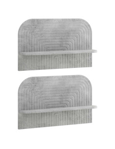 Scaffale da parete 2 pz Grigio Cemento 60 x 13.5 x 37.5 cm 2