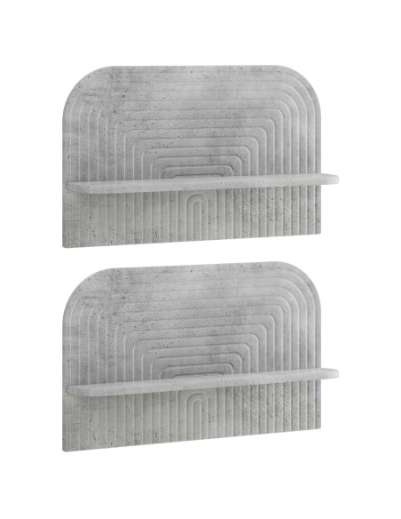 Scaffale da parete 2 pz Grigio Cemento 60 x 13.5 x 37.5 cm