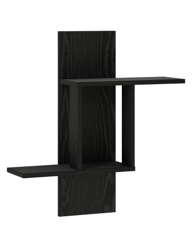 Scaffale da parete Rovere Nero 59 x 17 x 63 cm
