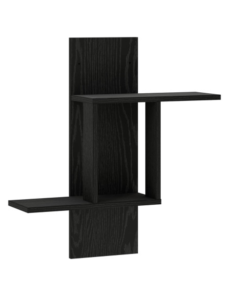 Scaffale da parete Rovere Nero 59 x 17 x 63 cm