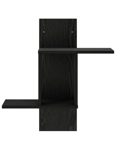 Scaffale da parete Rovere Nero 59 x 17 x 63 cm