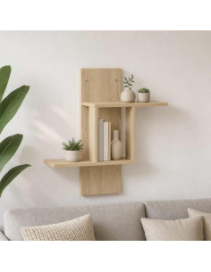 Scaffale da parete Rovere Sonoma 59 x 17 x 63 cm