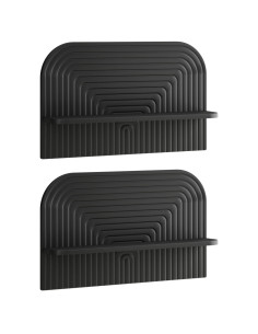 Scaffale da parete 2 pz Nero 60 x 13.5 x 37.5 cm 2