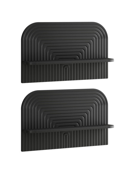 Scaffale da parete 2 pz Nero 60 x 13.5 x 37.5 cm