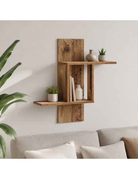 Scaffale da parete Legno antico 59 x 17 x 63 cm