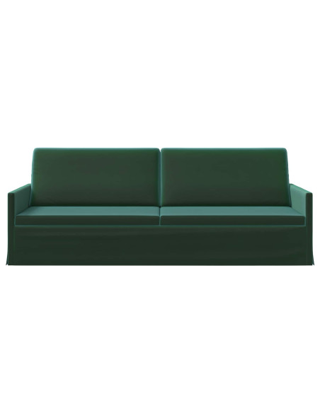 Divano a 3 posti Verde Scuro 220 x 81 x 82 cm Velluto (V)
