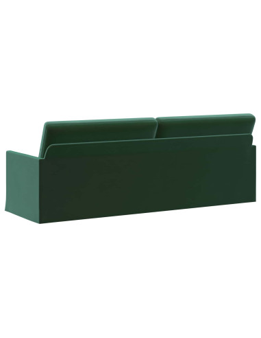 Divano a 3 posti Verde Scuro 220 x 81 x 82 cm Velluto (V)