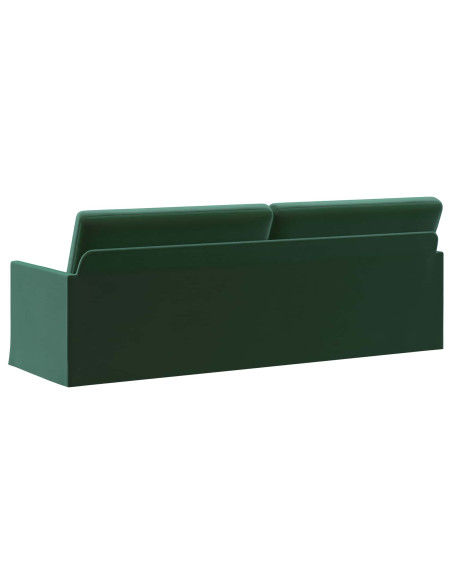 Divano a 3 posti Verde Scuro 220 x 81 x 82 cm Velluto (V)