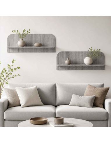 Scaffale da parete 2 pz Sonoma grigio 102 x 13,5 x 37,5 cm