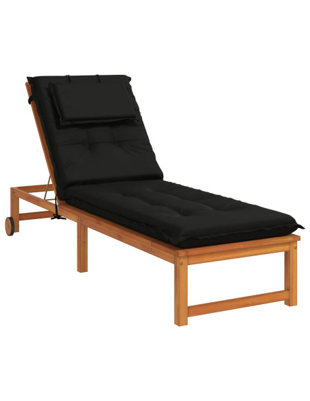 Cuscino per Lettino GEMERT 100% Poliestere Nero 190 x 60 x 9 cm
