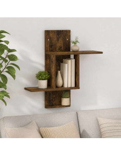 Scaffale da parete Rovere Fumo 59 x 17 x 63 cm
