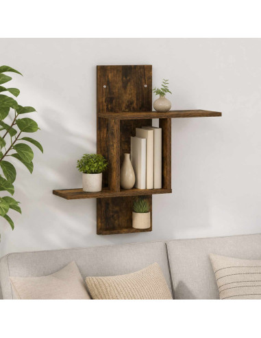 Scaffale da parete Rovere Fumo 59 x 17 x 63 cm