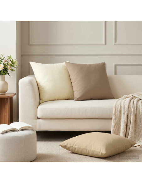 Cuscino con cuscino HEERLEN 2 pz Crema Poliestere