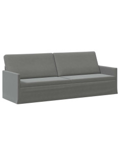 Divano a 3 posti Grigio Scuro 220 x 81 x 82 cm Velluto (V) 2