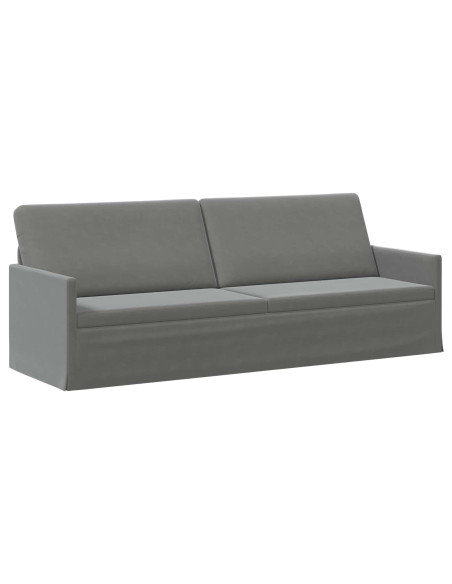 Divano a 3 posti Grigio Scuro 220 x 81 x 82 cm Velluto (V)