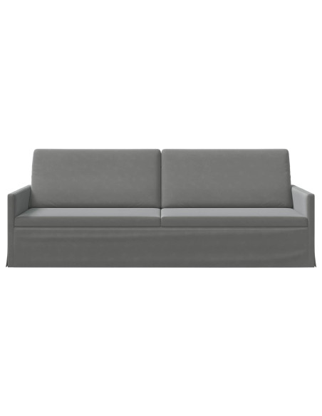 Divano a 3 posti Grigio Scuro 220 x 81 x 82 cm Velluto (V)