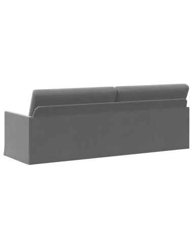 Divano a 3 posti Grigio Scuro 220 x 81 x 82 cm Velluto (V)