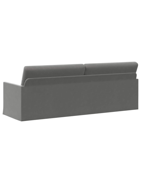 Divano a 3 posti Grigio Scuro 220 x 81 x 82 cm Velluto (V)